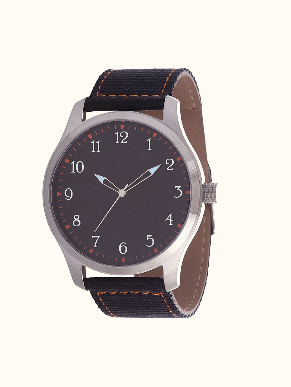 Blue Dial Diver’s Watch with Rubber Strap