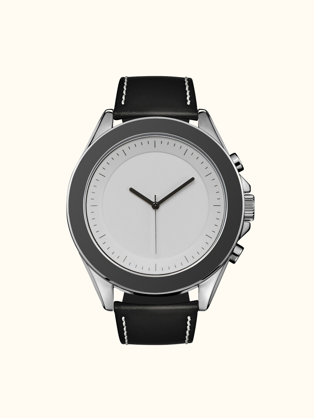 Chronograph Watch with Leather & Metal Mix